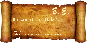 Baronyai Euniké névjegykártya